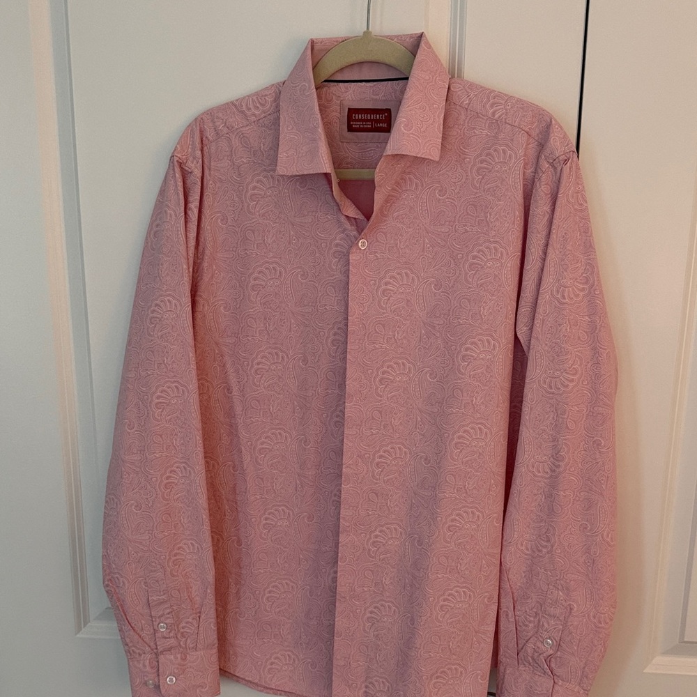 Consequence Pink Paisley Dress Shirt